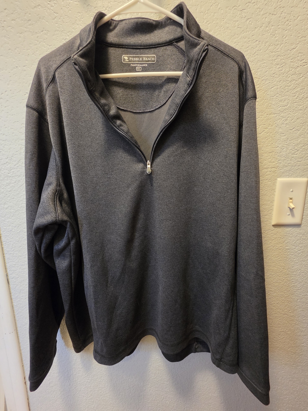 Pebble Beach Men’s Half-Zip Pullover Sweater - Charcoal Gray